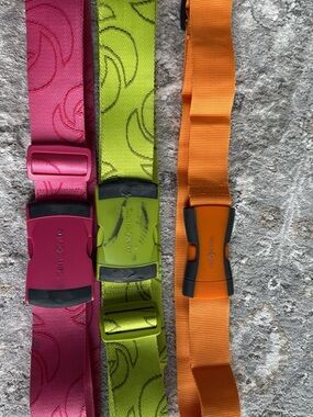 Samsonite Pink, Green and Orange Luggage Straps